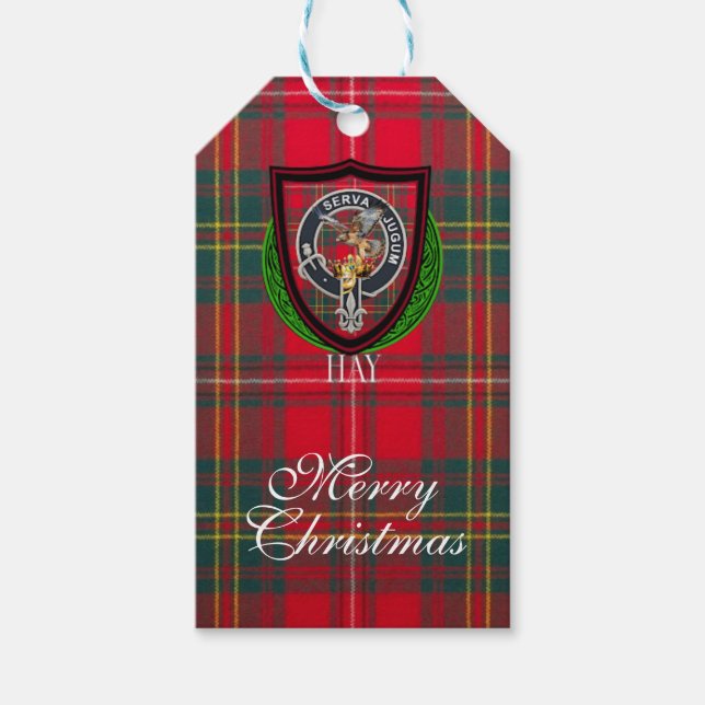 Hay Scottish Clan Tartan & Crest Geschenkanhänger (Vorderseite)