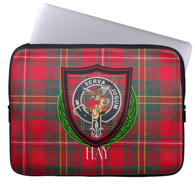 Hay Scottish Clan Tartan & Crest Laptopschutzhülle (Vorderseite)