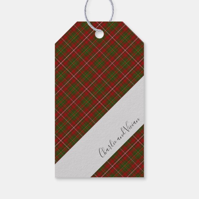 Hay Scottish Clan Tartan Kariert Pattern Geschenkanhänger (Rückseite)
