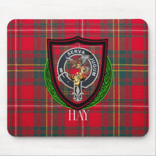 Hay Scottish Clan Tartan & Wappen Mousepad