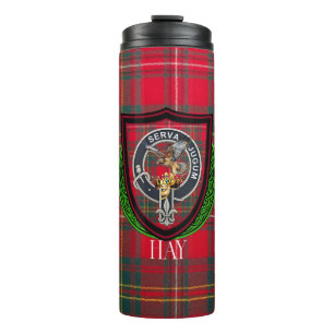 Hay Scottish Clan Tartan & Wappen Thermosbecher