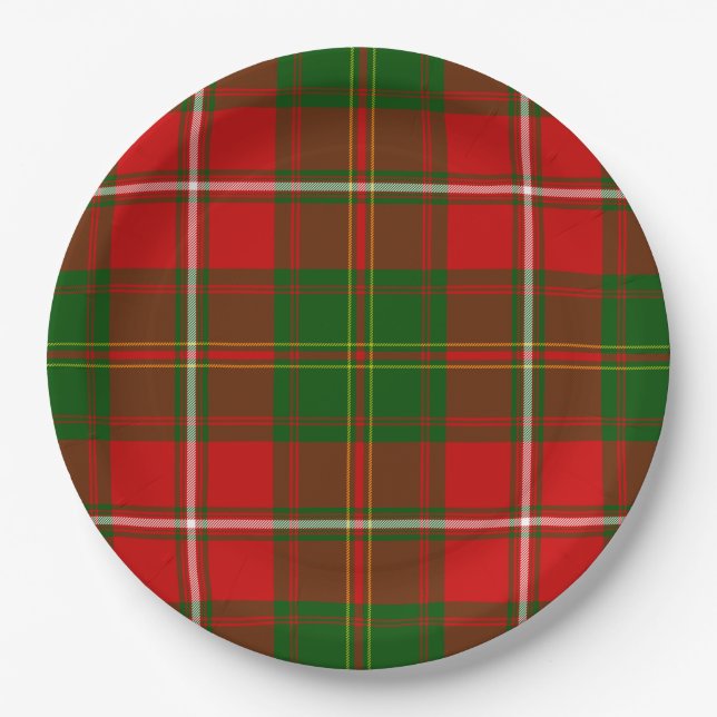 Hay tartan red kariert pappteller (Vorderseite)