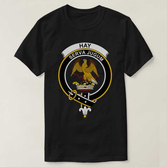 Hay Wappen Tartan Clan Scottish Clan T-Shirt (Design vorne)