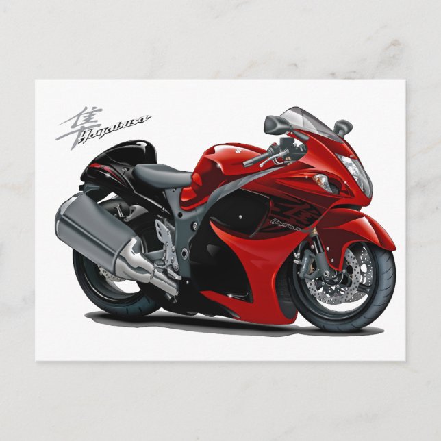 Hayabusa Red-Black Bike Postkarte (Vorderseite)