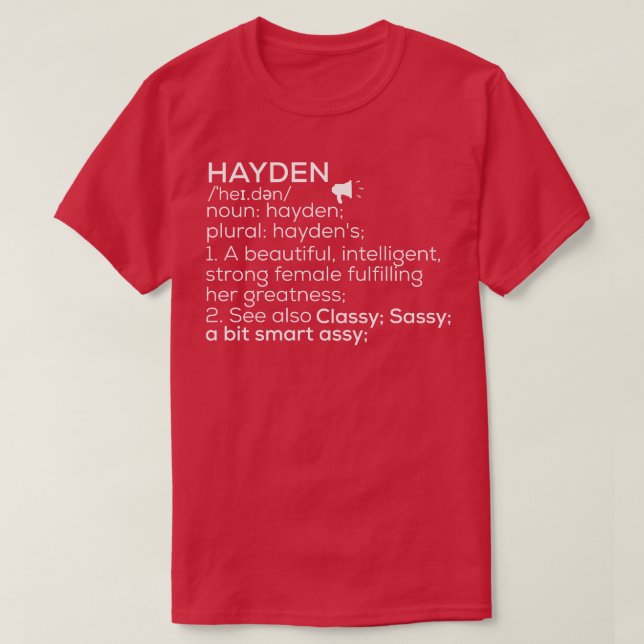 Hayden Name Hayden Definition Hayden Female Name H T-Shirt (Design vorne)