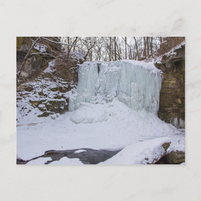Hayden Run Falls im Winter, Columbus, Ohio Postkarte (Vorderseite)