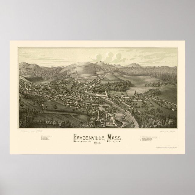 Haydenville, MA Panoramic Map - 1886 Poster (Vorne)