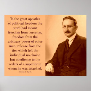 Hayek über die Freiheit Poster