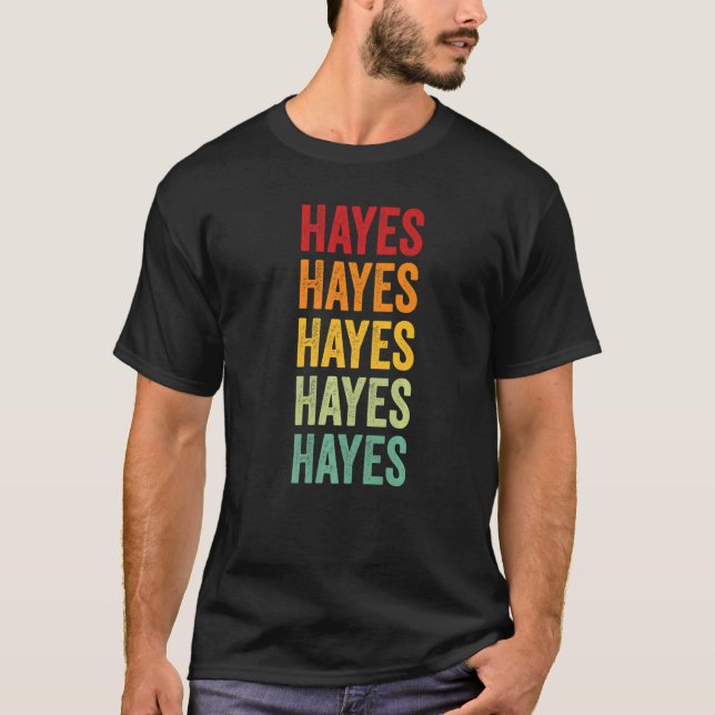 Hayes County Nebraska Rainbow Text T-Shirt (Vorderseite)