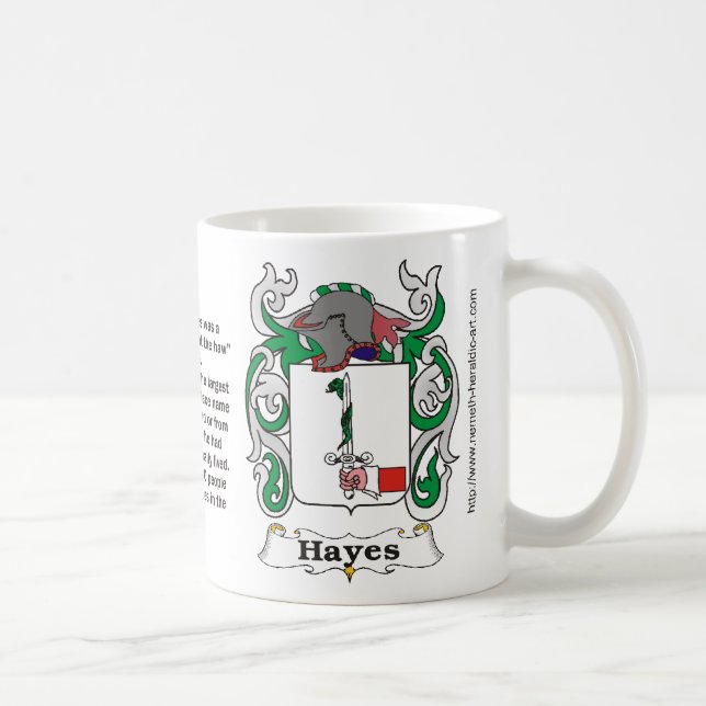 Hayes-Familienwappen auf amug Tasse (Rechts)