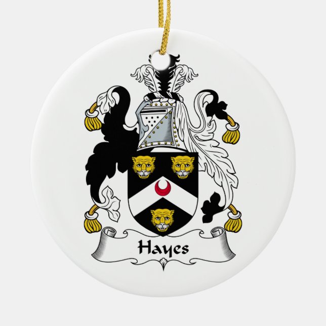 Hayes-Familienwappen Keramikornament (Vorne)