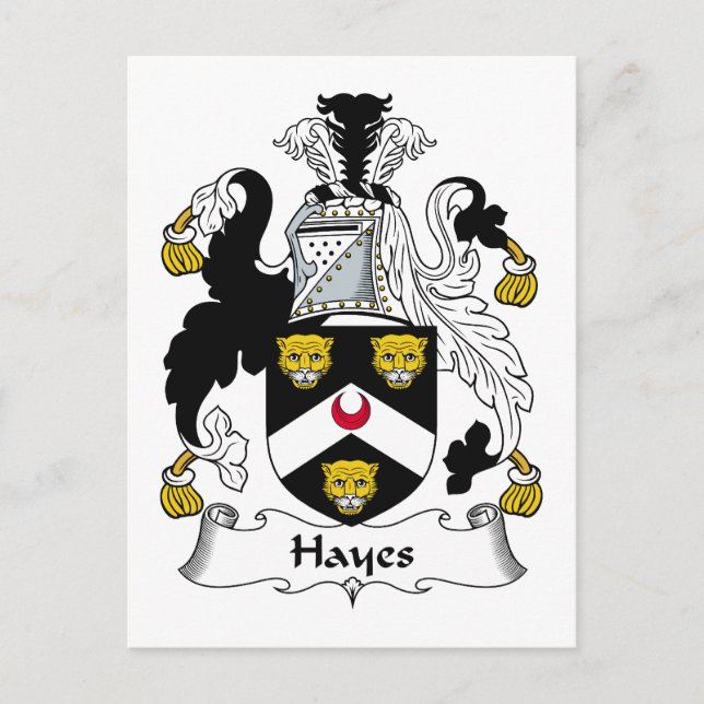 Hayes Familienwappen Postkarte (Vorderseite)