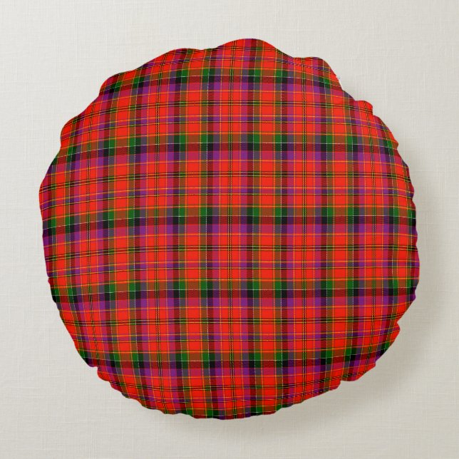 Hayes schottisches Tartan-Kissen Rundes Kissen (Rückseite)