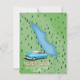 Hayeswater Lake District Karte Reiseplakat
