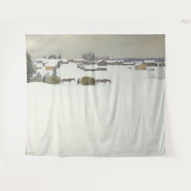 Haylast | Pekka Halonen Winterlandschaft Wandteppich (Vorderseite (Horizontal))
