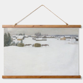 Haylast | Pekka Halonen Winterlandschaft Wandteppich Mit Holzrahmen