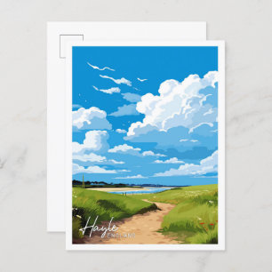 Hayle England Art Travel Vintag Illustration Postkarte