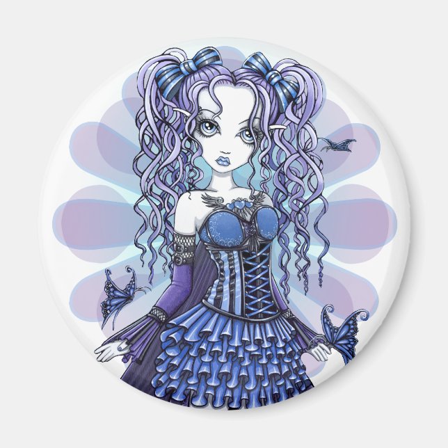 "Haylee" Lila Tattoo Butterfly Fairy Art Magnet (Vorne)