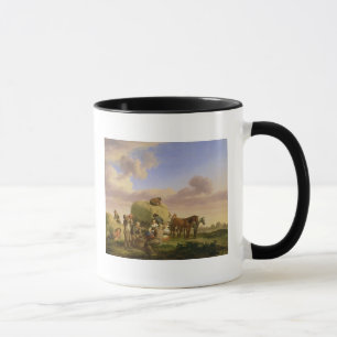Haymakers, die auf einem Gebiet stillstehen Tasse