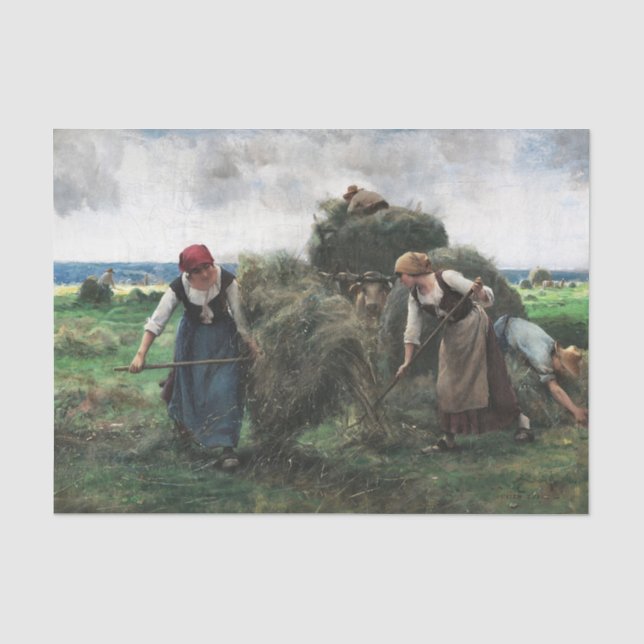 Haymaking von Julien Dupre Seidenpapier (Vorderseite)