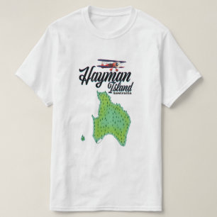 Hayman Island Vintage Reiseplan. T-Shirt