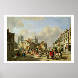 Haymarket, Norwich, 1825 (Öl auf Tafel) Poster