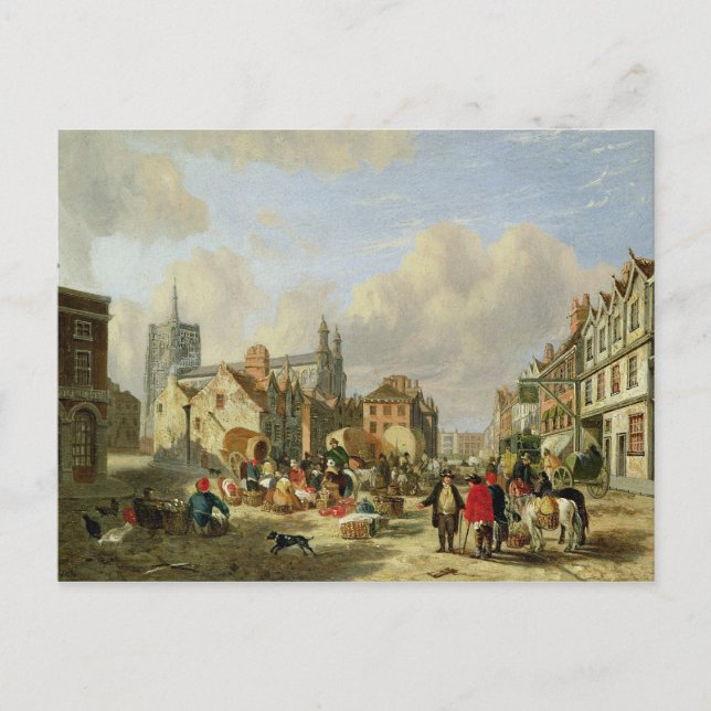 Haymarket, Norwich, 1825 (Öl auf Tafel) Postkarte (Vorderseite)