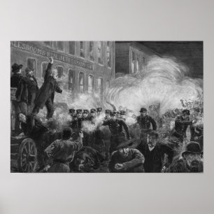 Haymarket Riot Gravur - 1886 Poster