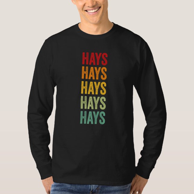 Hays County Texas Rainbow Text T-Shirt (Vorderseite)