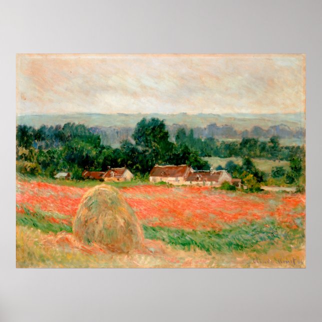 Haystack in Giverny, Claude Monet Poster (Vorne)