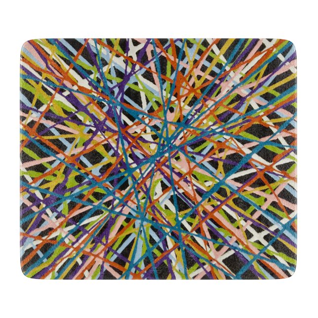 Haystack in Schwarz 6 x 7 Deko Glasschneidplatine Schneidebrett (Vorderseite)
