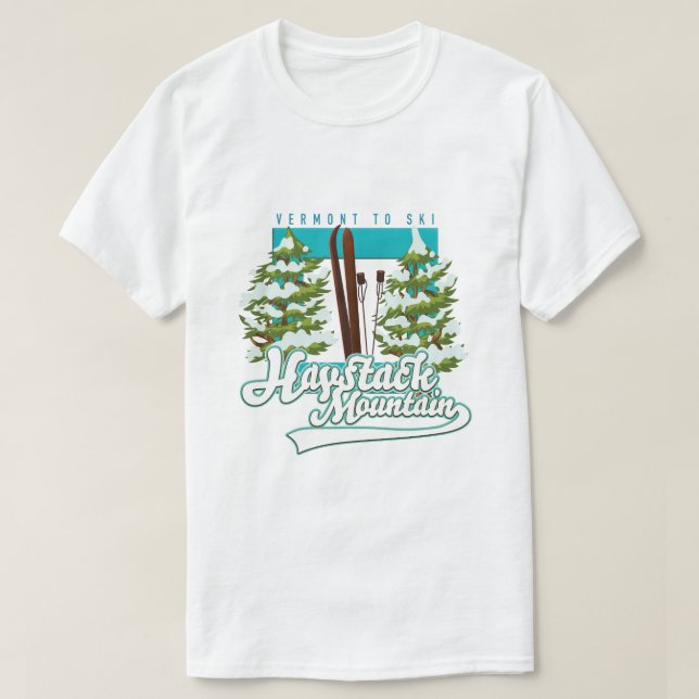 Haystack Mountain Vermont USA Ski Logo T-Shirt (Design vorne)