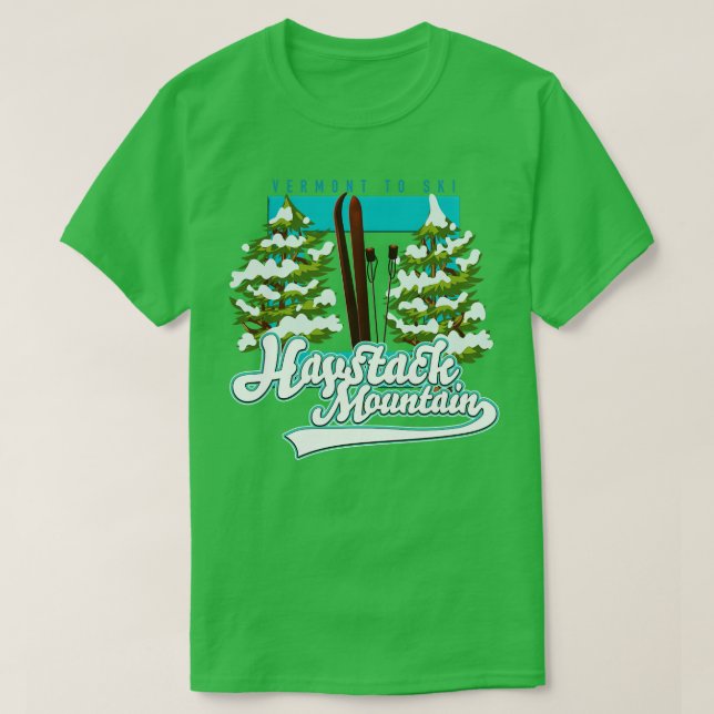 Haystack Mountain Vermont USA Ski T-Shirt (Design vorne)