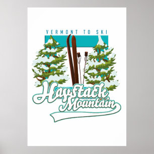 Haystack Mountain Vermont USA Skilogo Poster