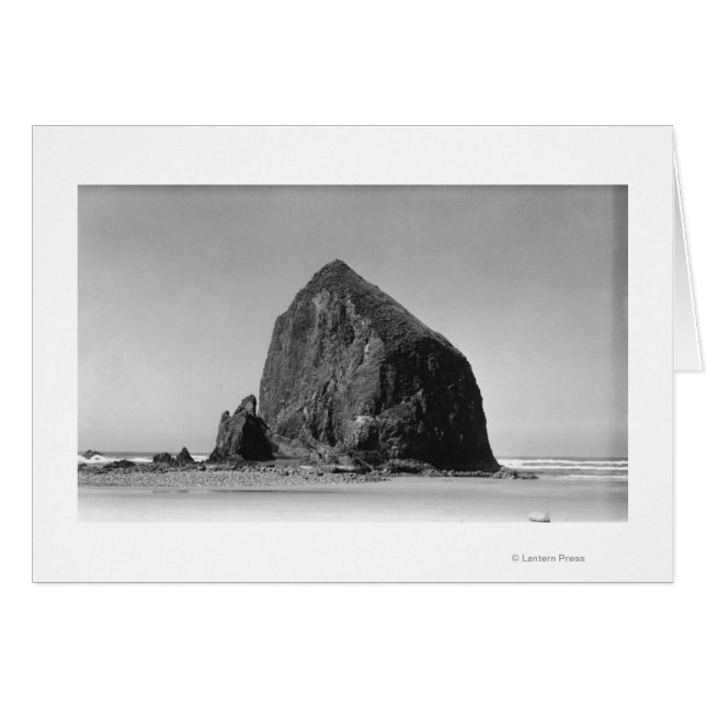 Haystack Rock am Strand von Cannon, Oregon Fotogra (Vorderseite (Horizontal))