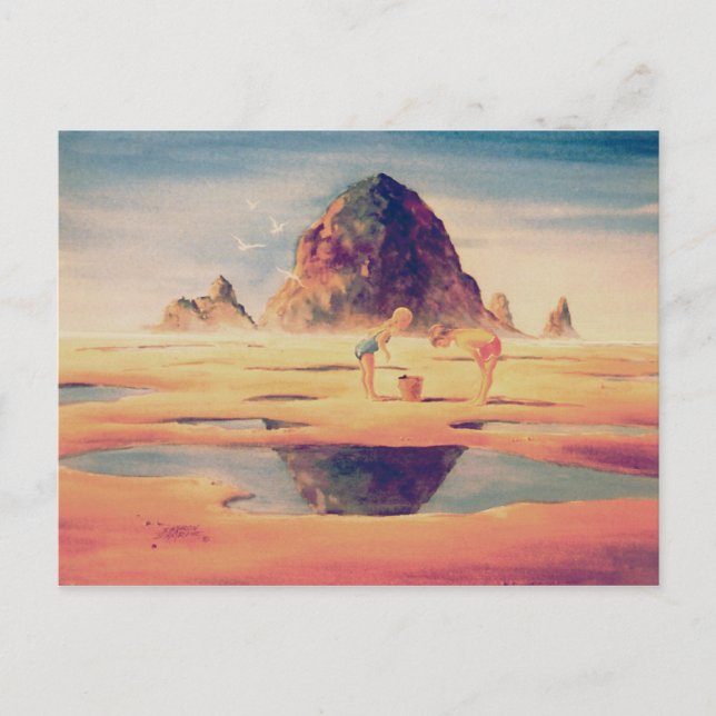 HAYSTACK ROCK by SHARON SHARPE Postkarte (Vorderseite)