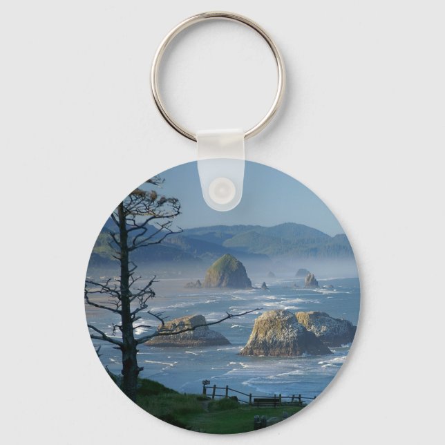 Haystack Rock, Cannon Beach, Oregon Schlüsselanhänger (Vorderseite)