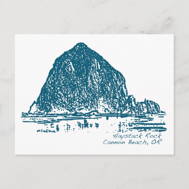 Haystack Rock Illustration Postkarte (Vorderseite)