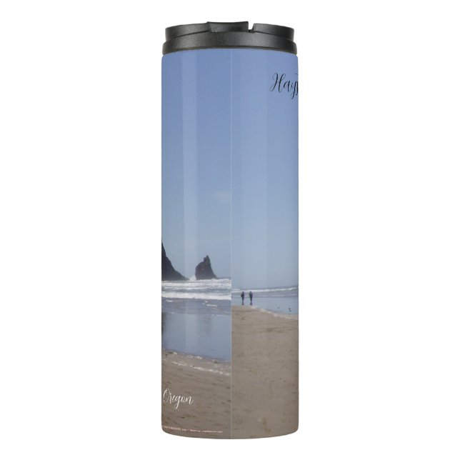 Haystack Rock Kanonenstrand Oregon Tasse (Rückseite)
