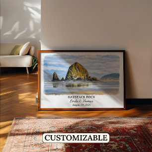 Haystack Rock Oregon Poster, Cannon Beach Maßgesch Poster