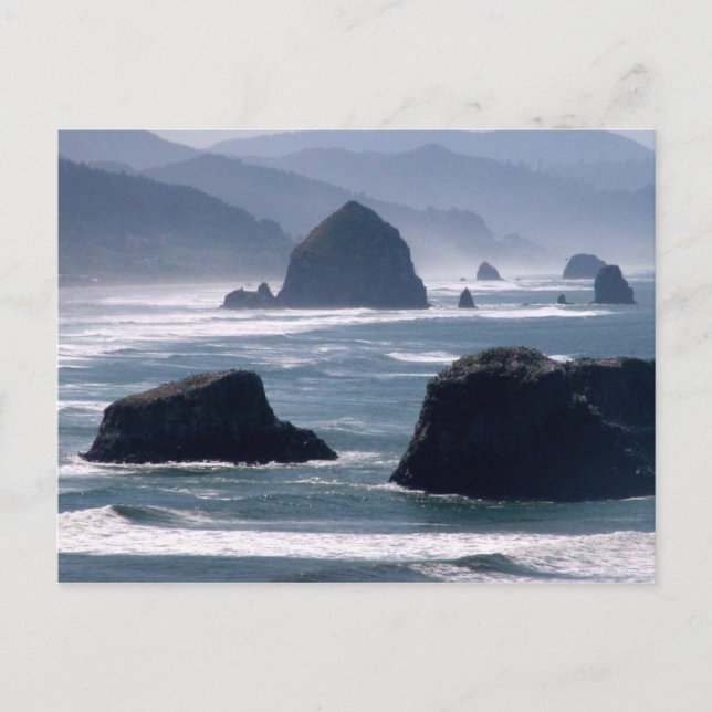 Haystack Rock Pacific Ocean Oregon Coast Postcard Postkarte (Vorderseite)