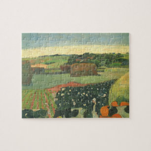 Haystacks in der Bretagne von Paul Gauguin, Vintag Puzzle