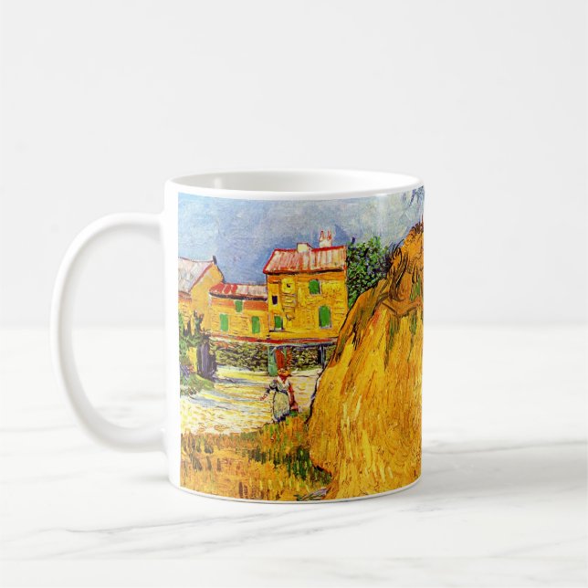 Haystacks in der Provence von Vincent van Gogh Kaffeetasse (Links)