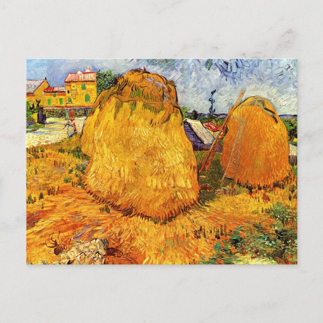 Haystacks in der Provence von Vincent van Gogh Postkarte (Vorderseite)