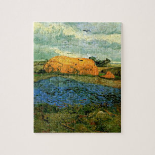 Haystacks Under a Rainy Sky von Vincent van Gogh Puzzle