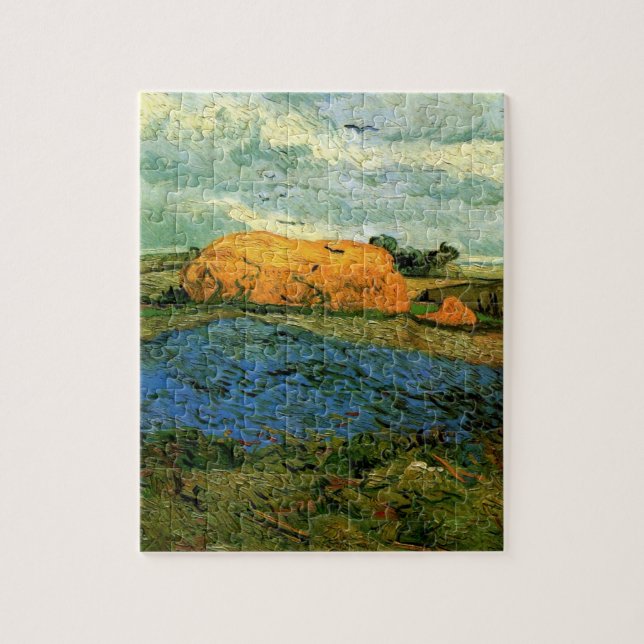 Haystacks Under a Rainy Sky von Vincent van Gogh Puzzle (Vertikal)