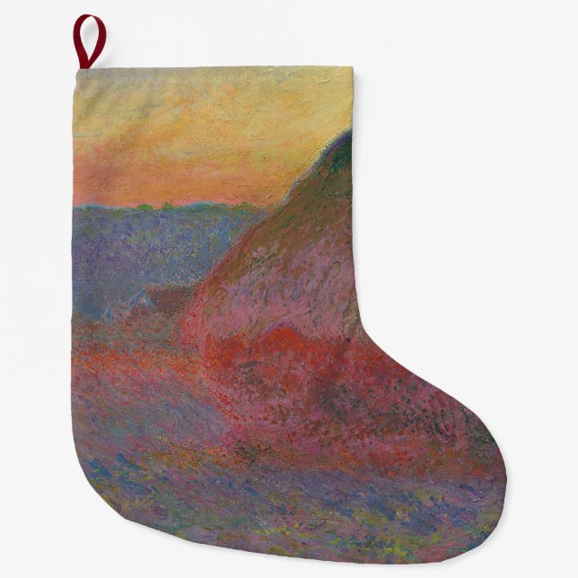 Haystacks (von Claude Monet) Großer Weihnachtsstrumpf (Vorderseite)