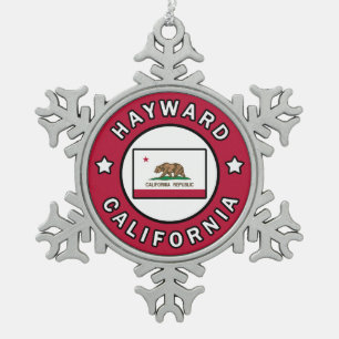 Hayward Kalifornien Schneeflocken Zinn-Ornament