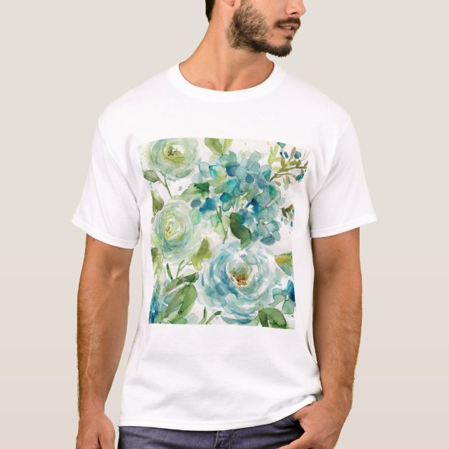 HAZ06 cooler Watercolor Floral.tif T-Shirt (Vorderseite)
