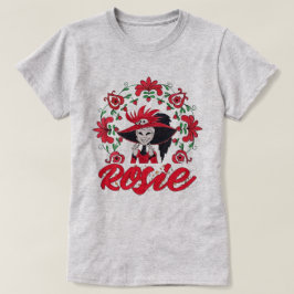 Hazbin Hotel Rosie mit roten Blumen Rahmen T-Shirt